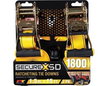 Wilmar LLC&reg; 1.5 in. X 15 ft. Performance Tool Ratcheting Tie Down Straps - 2 Pack