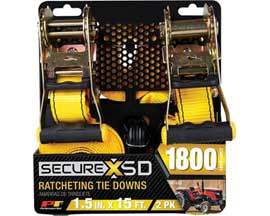 Wilmar LLC&reg; 1.5 in. X 15 ft. Performance Tool Ratcheting Tie Down Straps - 2 Pack