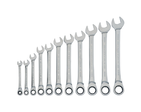 Craftsman&reg; 11 Piece 12 Point Ratchet Wrench Set Polished Chrome