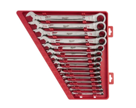Milwaukee&reg; 15 Piece Ratcheting Combination SAE Wrench Set