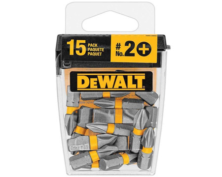 DeWalt&reg; 2 in. X 1 in. Maxfit Phillips Tool Steel Insert Bit Hex Shank - 15 Pack
