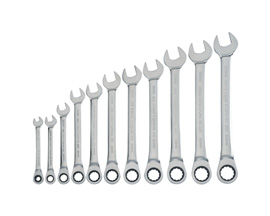 Craftsman&reg; 11 Piece 12 Point Ratchet Wrench Set Polished Chrome