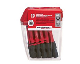 Milwaukee&reg; 2 in. X 2 in. Shockwave Square Recess Impact Power Bit Steel - 15 Pc