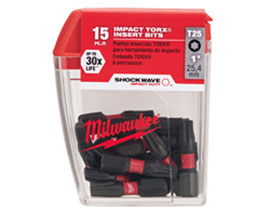 Milwaukee&reg; T25 Tool Shockwave Insert Bit Torx Tic Tac - 15 Pack