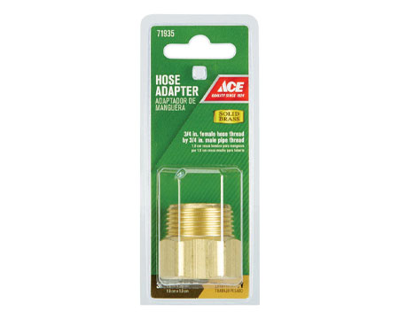 ACE&reg; Threaded Brass Hose Coupling Female/Male 3/4" FHT x 3/4" MPT