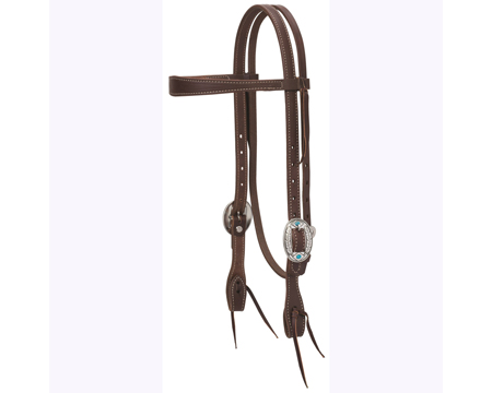 Weaver Leather&reg; Working Tach Feather Designer Hardware Slim Browband Headstall