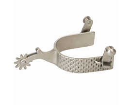 Weaver Leather&reg; Men's AP Rasp Rowel Spurs - Brushed Stainless Steel