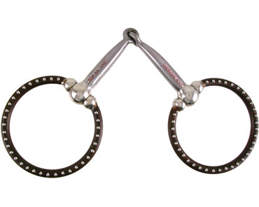 Ballhinge Ring Snaffle Brown with Dots