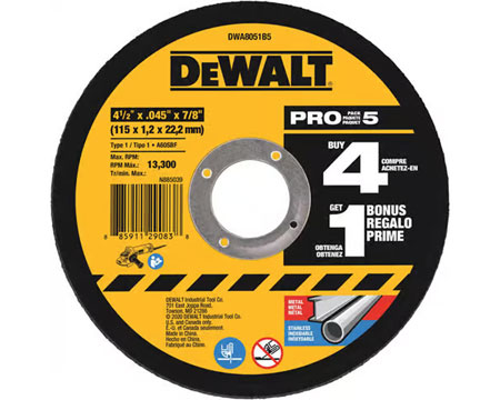 DeWalt&reg; Metal Cutting Wheels 5 Pack