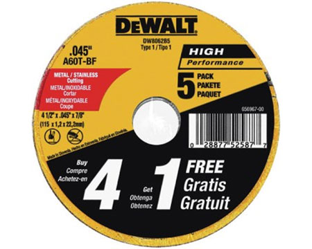 DeWalt&reg; Metal Cut Wheel 5 Pack