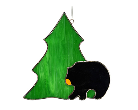 Gift Essentials&reg; Stained Glass Black Bear Tree Suncatcher