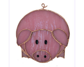 Gift Essentials&reg; Stained Glass Pink Pig Suncatcher