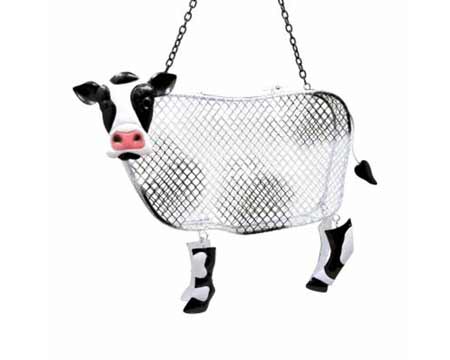 Gift Essentials&reg; Cow Metal Mesh Bird Feeder Sunflower Seed