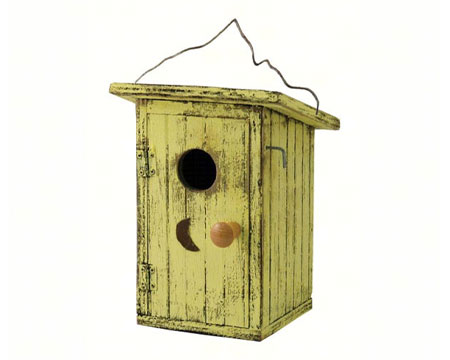 Yellow Birdie Loo Birdhouse