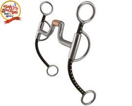 Tom Balding® Brown Hinge Port Bit with Copper Roller and Dots - Long Shank
