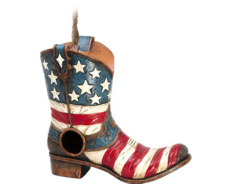 Americana Cowboy Boot Birdhouse