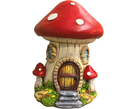 Mushroom House Garden Statue 