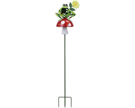 Froggy & Mushroom Garden Stake Solar Light