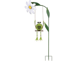 Happy Swinging Frog Solar Light