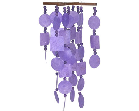 Woodstock Chimes&reg; Purple Capiz Chime with Wood Beads
