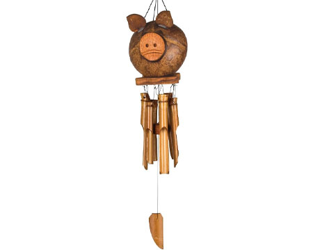 Woodstock Chimes&reg; Pig Bamboo Chime