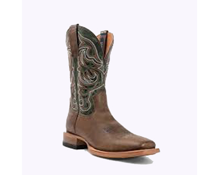 Hyer&reg; Men's 11 in. Bucklin Cowhide Cowboy Boots - Tan/Green