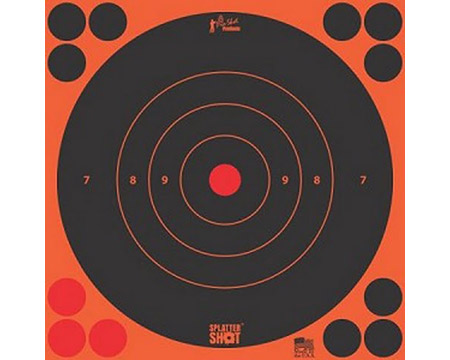 Pro-Shot&reg; 12 in. Splattershot Peel & Stick Self Adhesive Bullseye Target - Orange - 5 Pk