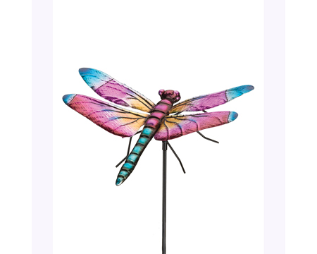 Real Art & Gifts&reg; 36 in. Skimmer Metal Dragonfly Stake