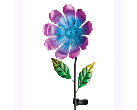 Real Art & Gifts&reg; 40 in. Solar Flower Garden Stake - Pink