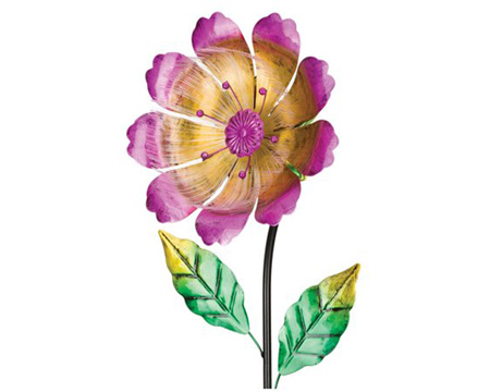 Real Art & Gifts&reg; 40 in. Solar Flower Garden Stake - Yellow