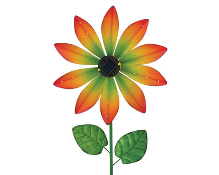 Real Art & Gifts&reg; Solar Stake Spinner - Orange