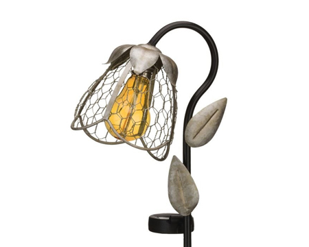 Real Art & Gifts&reg; Edison Flower Down Solar Stake