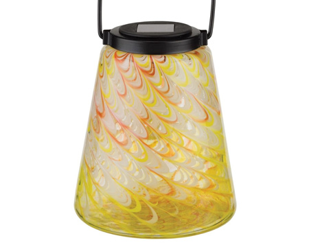 Real Art & Gifts&reg; Murano Solar Lantern - Amber