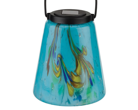 Real Art & Gifts&reg; Murano Solar Lantern - Blue