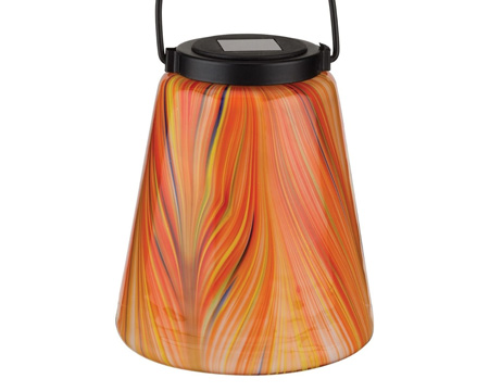 Real Art & Gifts&reg; Murano Solar Lantern - Orange