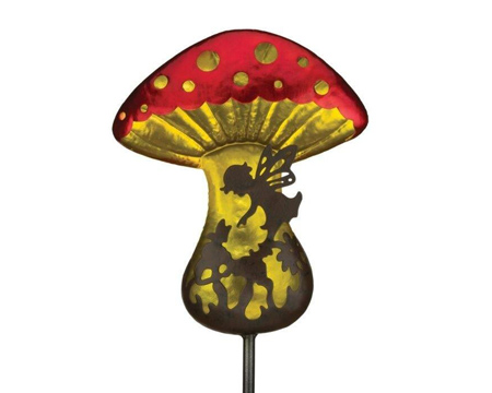 Real Art & Gifts&reg; Fantasy Fairy Mushroom Solar Stake