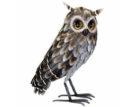Real Art & Gifts&reg; Standing Grey Horned Owl