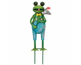 Real Art & Gifts&reg; 15 in. Blue & Green Frog Stake