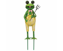 Real Art & Gifts&reg; 15 in. Yellow & Green Frog Stake