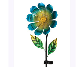 Real Art & Gifts&reg; 40 in. Solar Flower Garden Stake - Blue