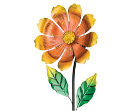 Real Art & Gifts&reg; 40 in. Solar Flower Garden Stake - Orange