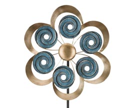 Real Art & Gifts&reg; 19 in. Hypnotic Aged Gold Gaze Wind Spinner