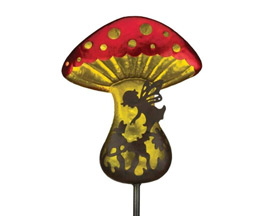Real Art & Gifts&reg; Fantasy Fairy Mushroom Solar Stake