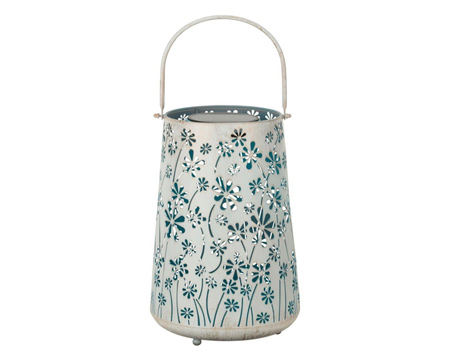 Regal Art & Gift&reg; Decorative Metal Solar Pastel Blue Lantern