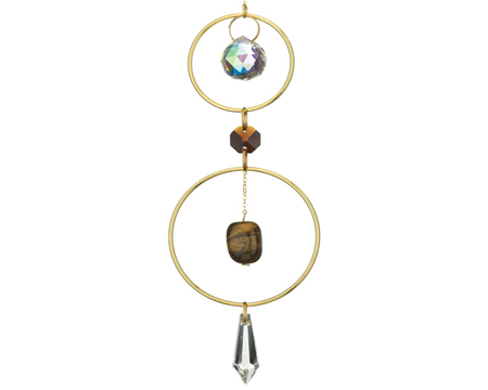Regal Art & Gift&reg; Decorative 2.75 in. Metal Bronze Tiger's Eye Healing Crystal Ornament