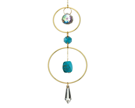 Regal Art & Gift&reg; Decorative 2.75 in. Metal Bronze Turquoise Healing Crystal Ornament