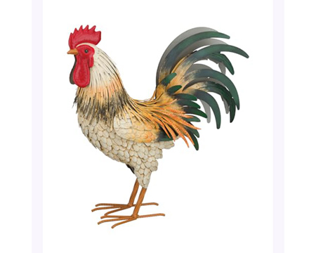 Regal Art & Gift&reg; Decorative Metal Farmhouse Detailed Rooster Statue - Medium