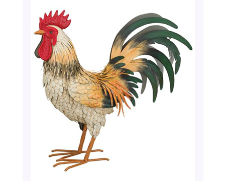 Regal Art & Gift&reg; Decorative Metal Farmhouse Detailed Rooster Statue - Large
