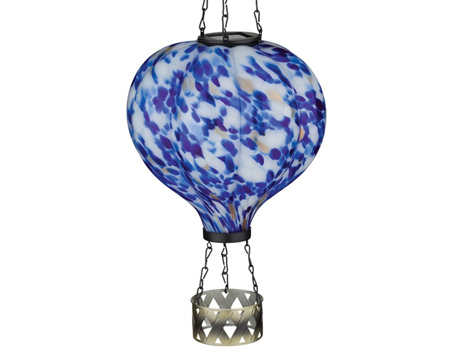 Regal Art & Gift&reg; Decorative 20 in. Outdoor Murano Solar Blue Lantern Ornament