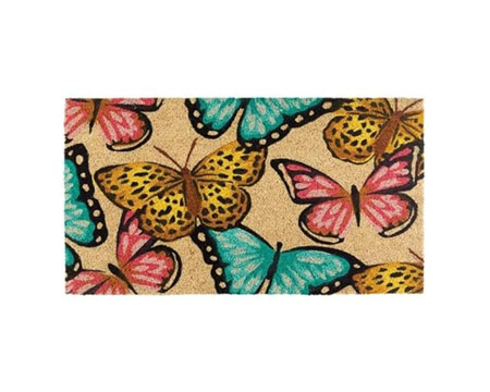 Regal Art & Gift&reg; 18 in. X 30 in. Butterfly Textiles Coir Doormat